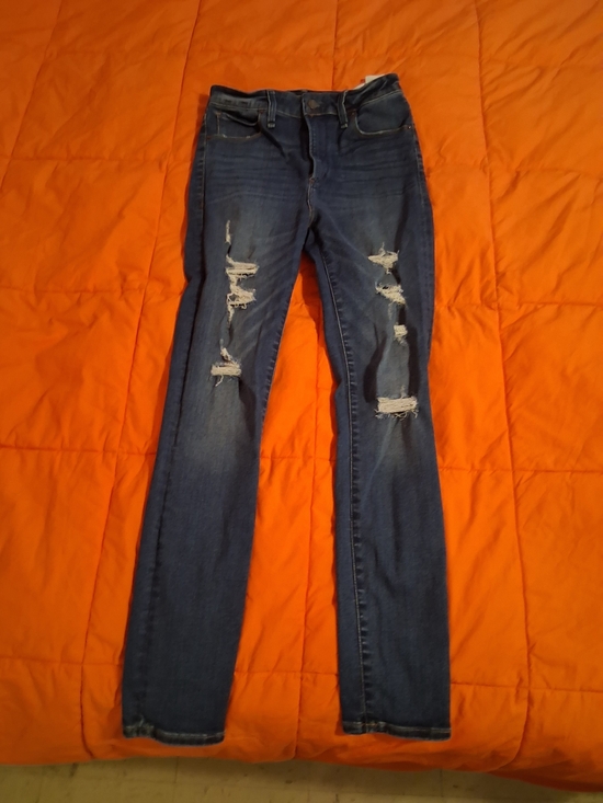 Abercrombie & Fitch Denim - Abercrombie & Fitch Simone High Rise Super Skinny 26/ 2r Blue Distressed Jeans